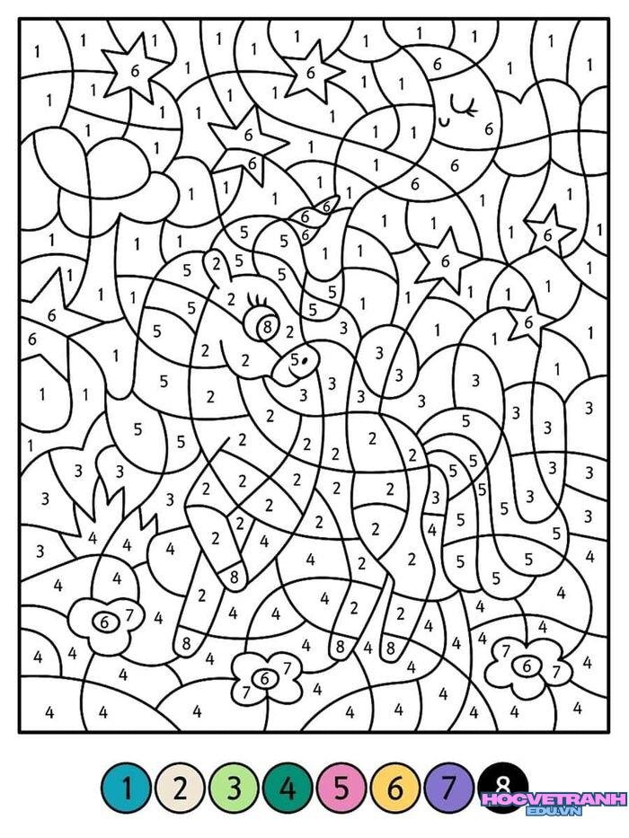 tranh tô màu theo số đẹp 3d