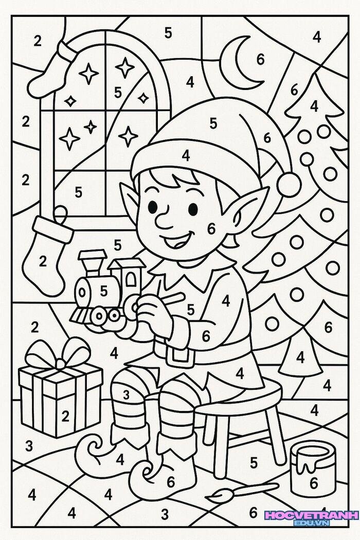 tranh tô màu theo số đẹp 5k