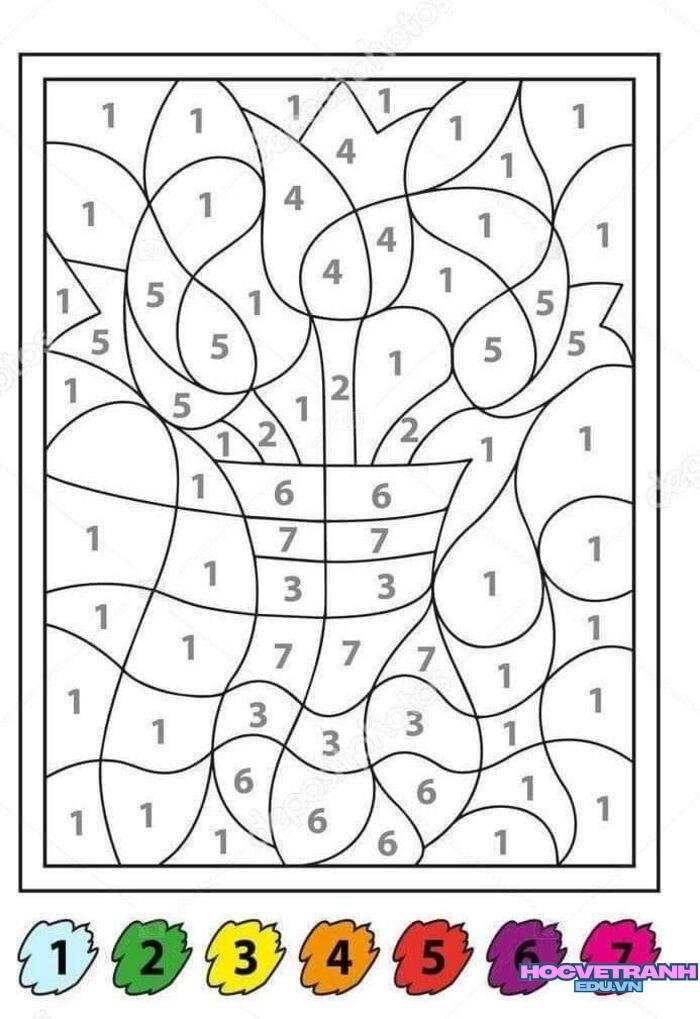 tranh tô màu theo số đẹp full