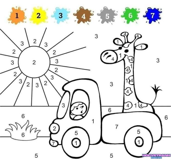 tranh tô màu theo số đẹp hd