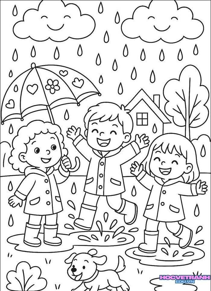 tranh tô màu thời tiết đẹp 3s