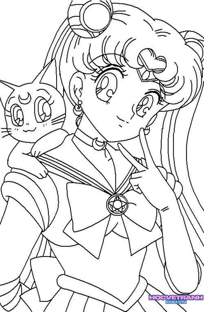 tranh tô màu thủy thủ mặt trăng 3d full