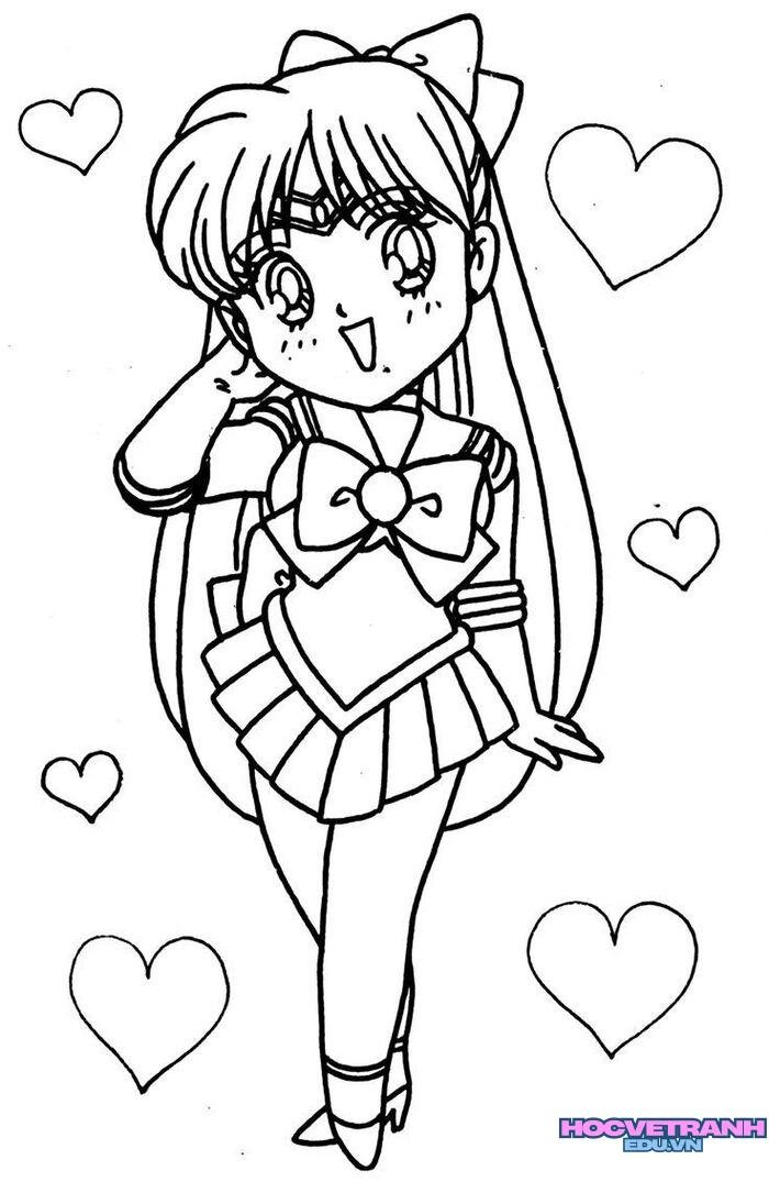 tranh tô màu thủy thủ mặt trăng full hd