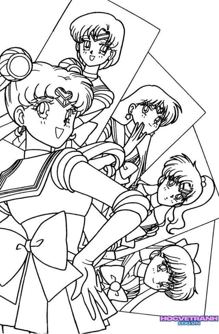 tranh tô màu thủy thủ mặt trăng hd