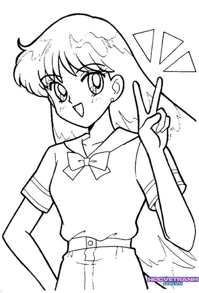 tranh tô màu thủy thủ mặt trăng xinh 4d