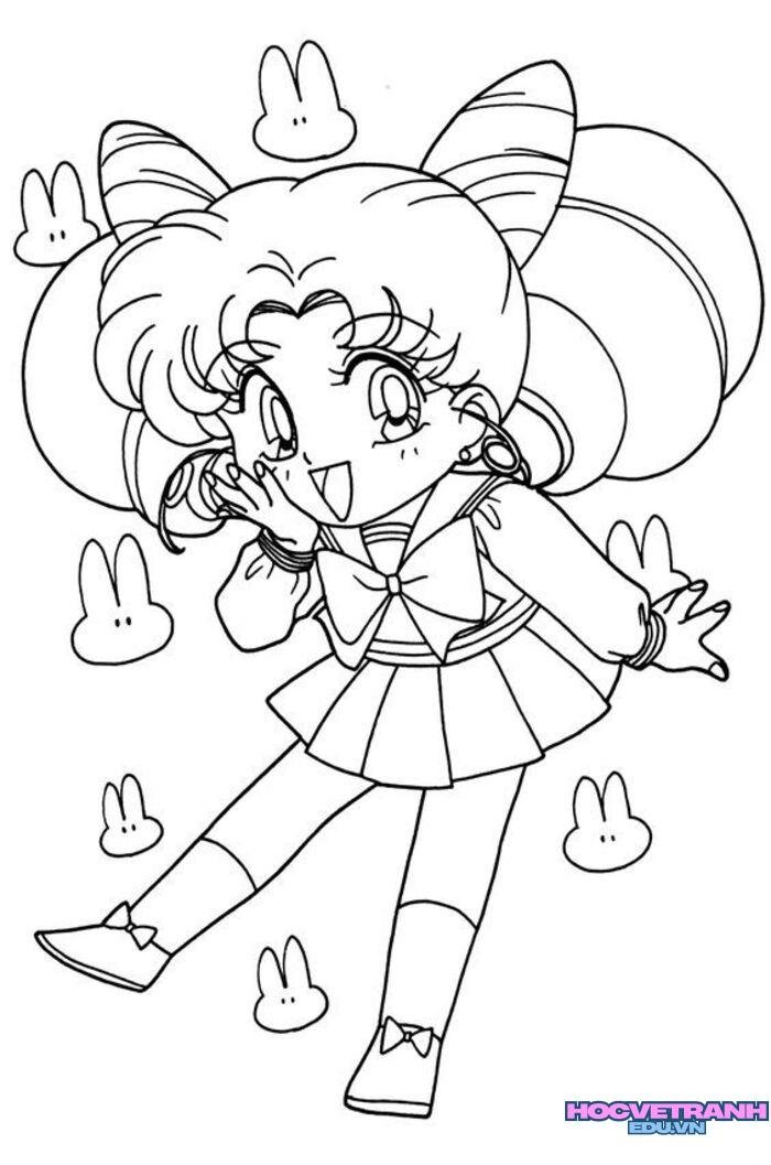 tranh tô màu thủy thủ mặt trăng xinh