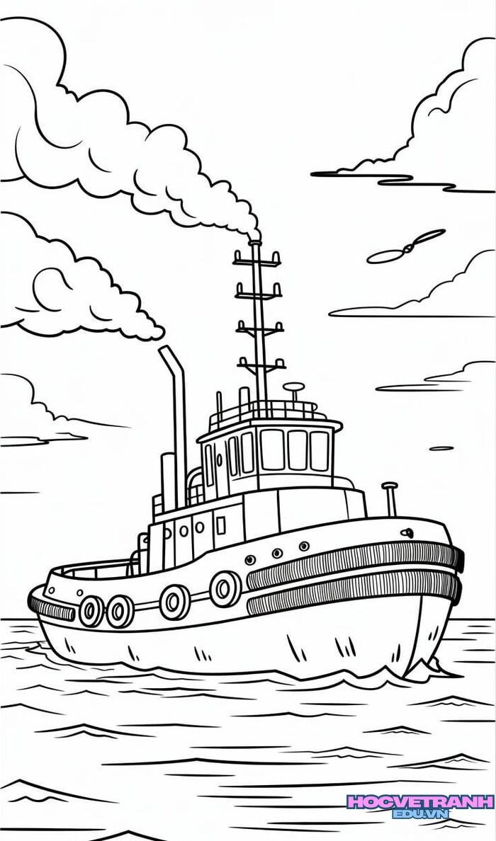 tranh tô màu thuyền buồm 4k