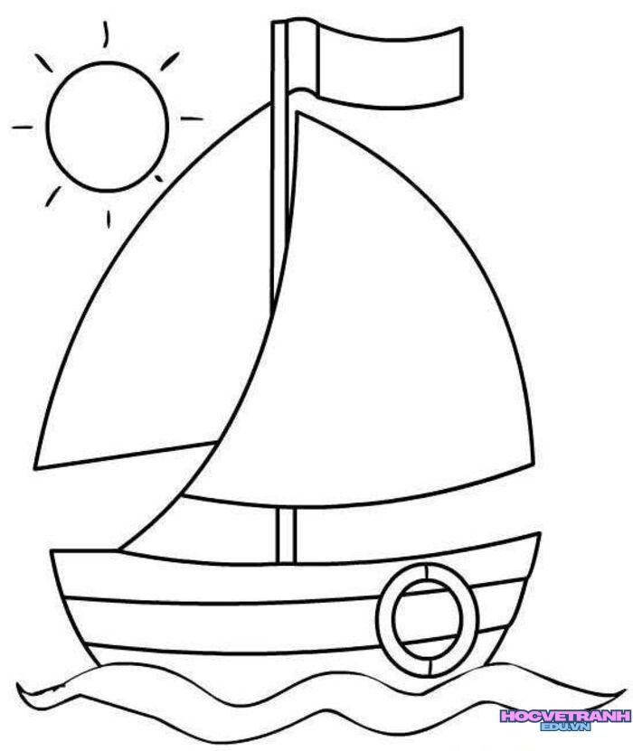 tranh tô màu thuyền buồm đẹp full hd