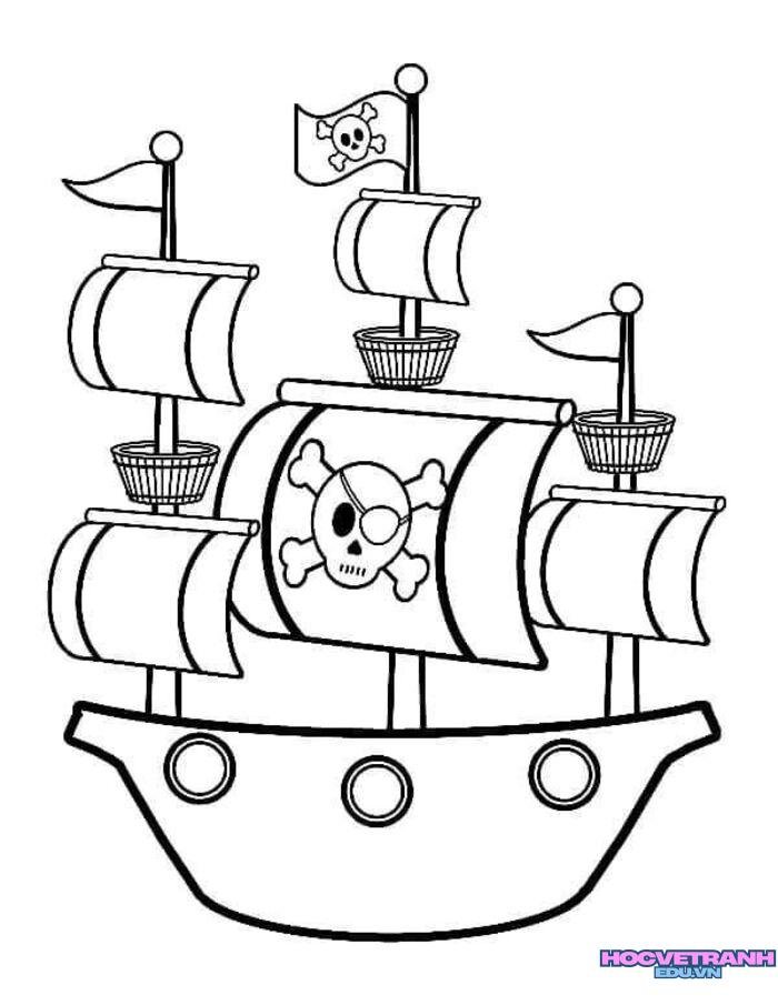 tranh tô màu thuyền buồm đẹp hd full