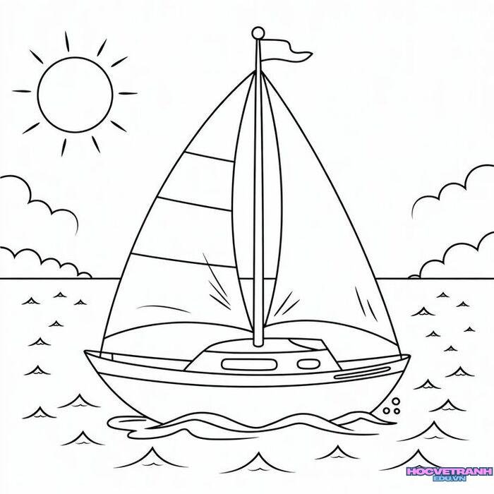 tranh tô màu thuyền buồm