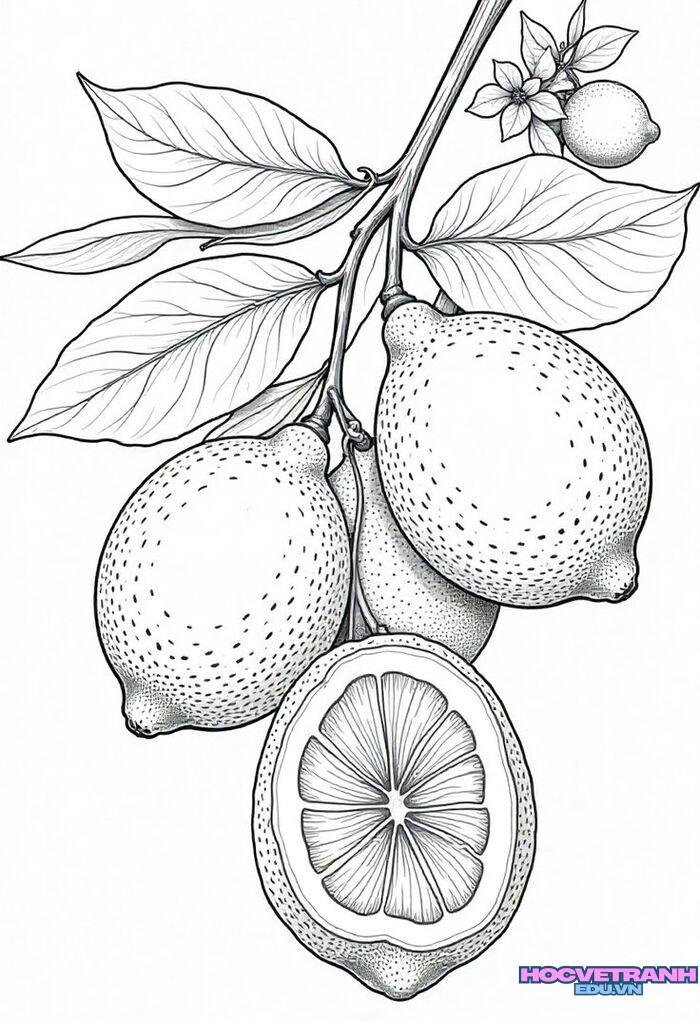tranh tô màu trái cây 3k