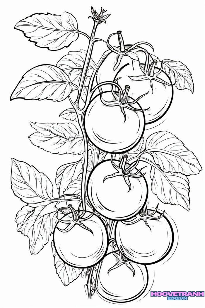 tranh tô màu trái cây