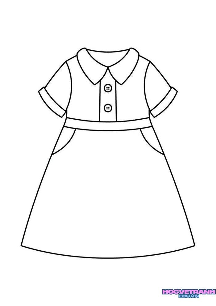 tranh tô màu trang phục mùa hè 3k full
