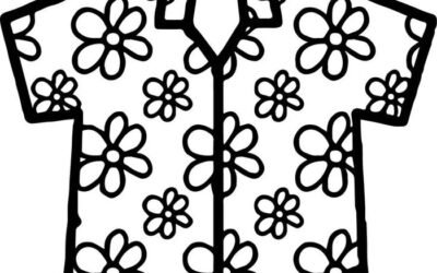 tranh tô màu trang phục mùa hè đơn giản 3k