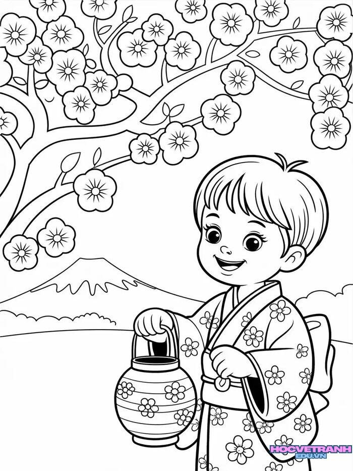 tranh tô màu trung thu đơn giản 3d