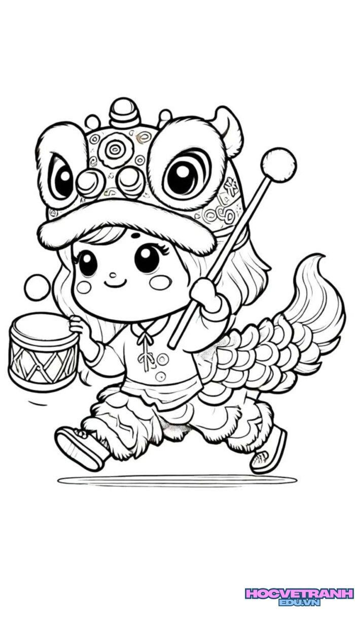 tranh tô màu trung thu đơn giản 3k