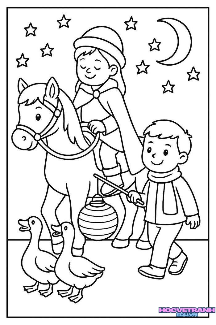 tranh tô màu trung thu đơn giản 4k full