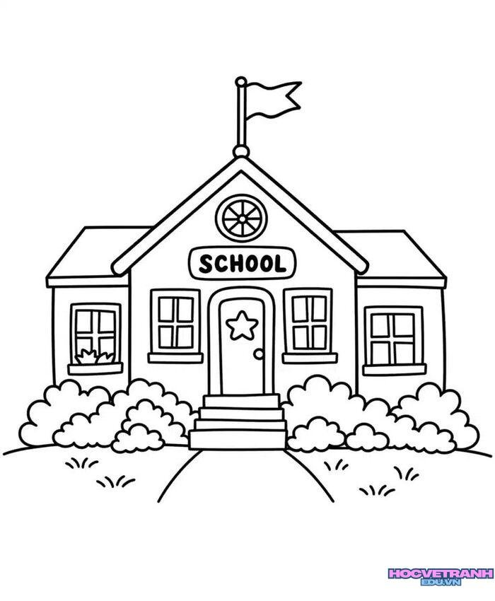 tranh tô màu trường học 4k