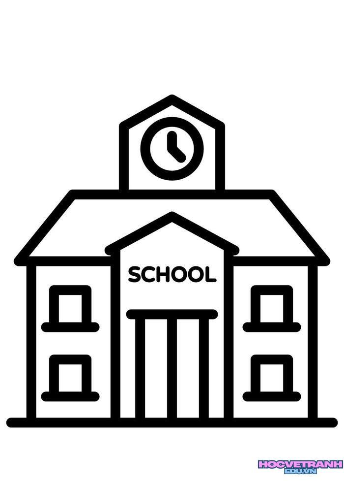 tranh tô màu trường học 4s full