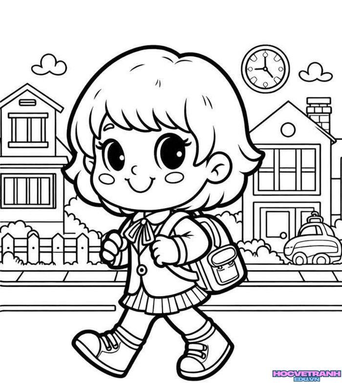 tranh tô màu trường học 5d full