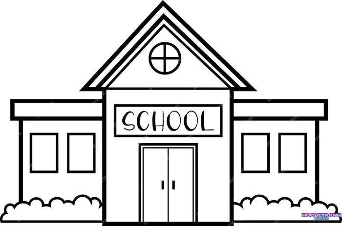 tranh tô màu trường học đơn giản 3d