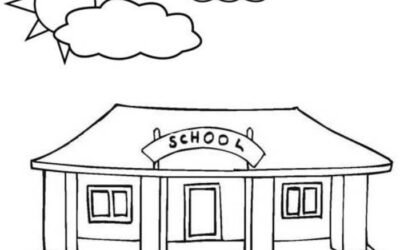 tranh tô màu trường học đơn giản 4d