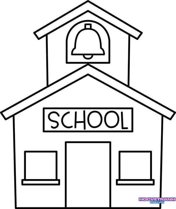 tranh tô màu trường học hd