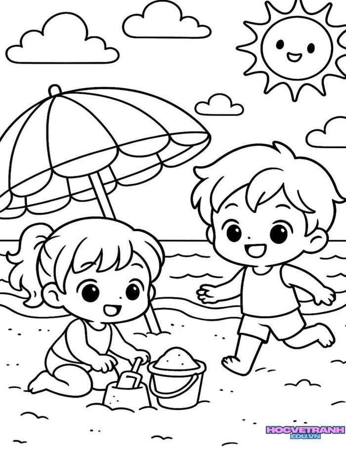 tranh tô màu trường mầm non 4s