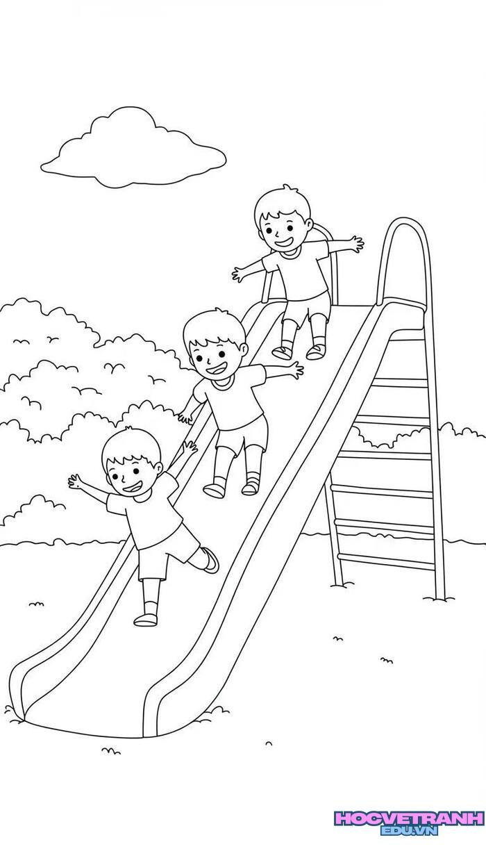 tranh tô màu trường mầm non 5d