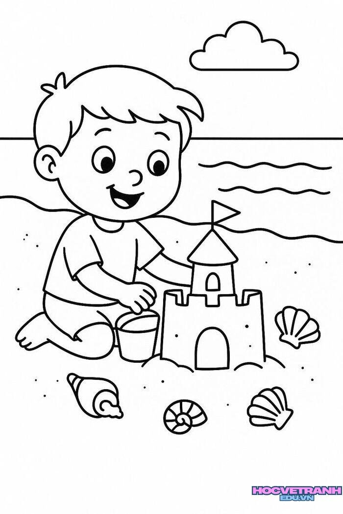 tranh tô màu trường mầm non đơn giản 4d