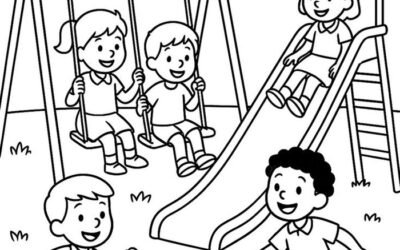 tranh tô màu trường mầm non hd