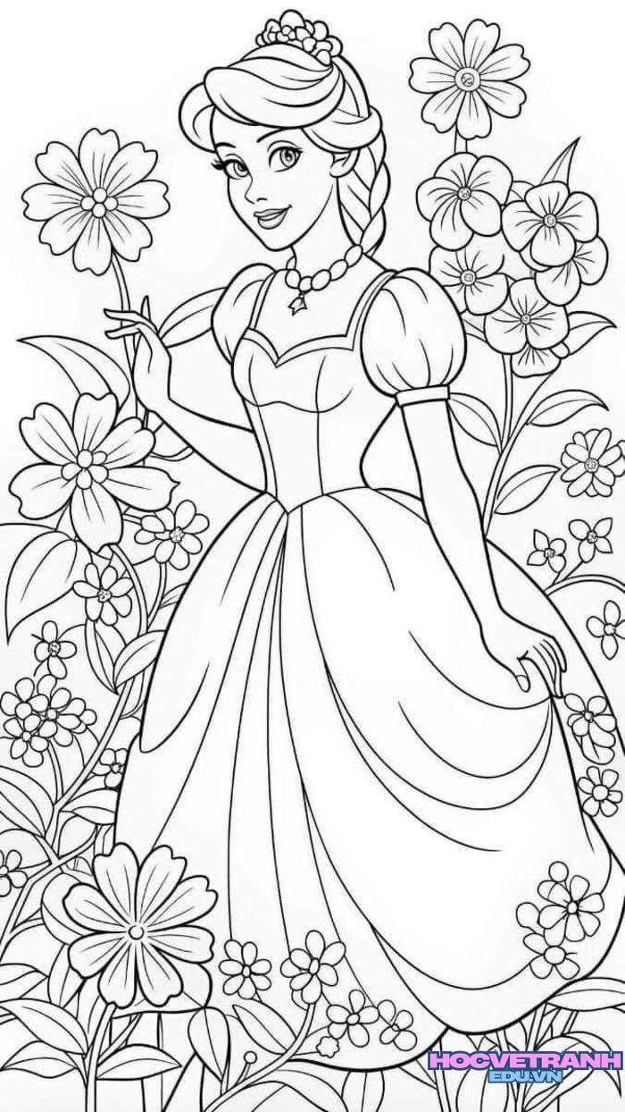 tranh tô màu váy dạ hội 3s full