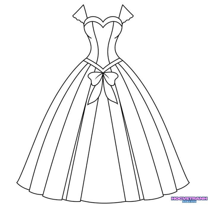 tranh tô màu váy dạ hội 4s full
