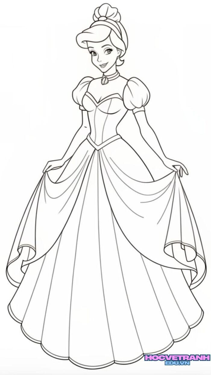 tranh tô màu váy dạ hội 5k