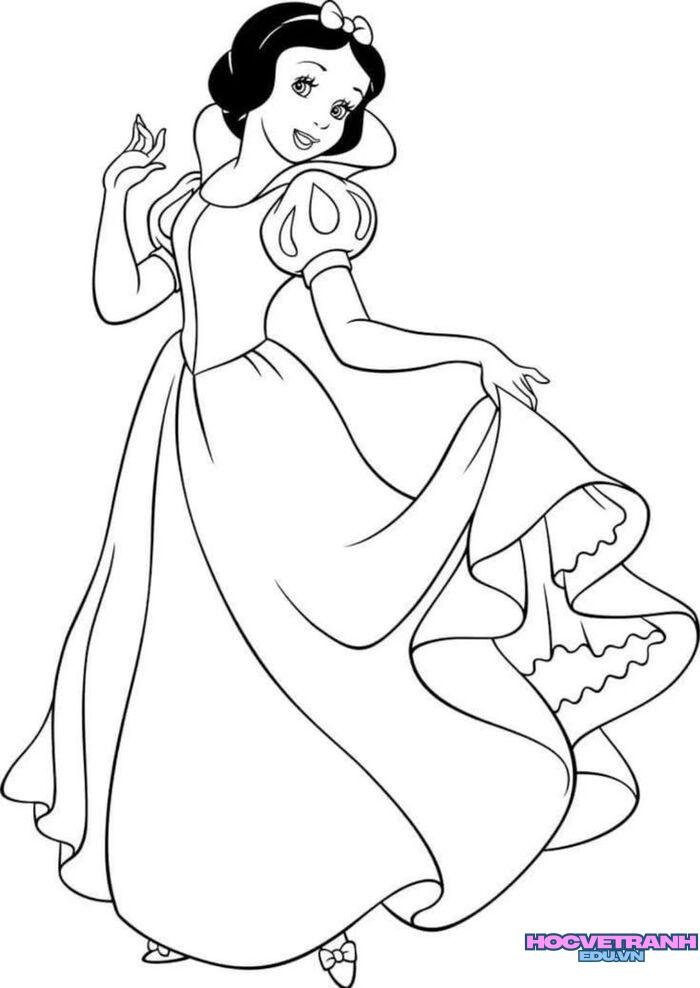 tranh tô màu váy dạ hội đơn giản 4k full