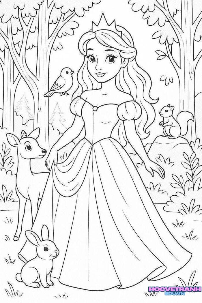 tranh tô màu váy dạ hội đơn giản 4k