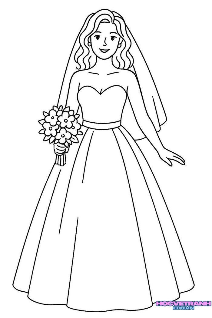 tranh tô màu váy dạ hội đơn giản 5d