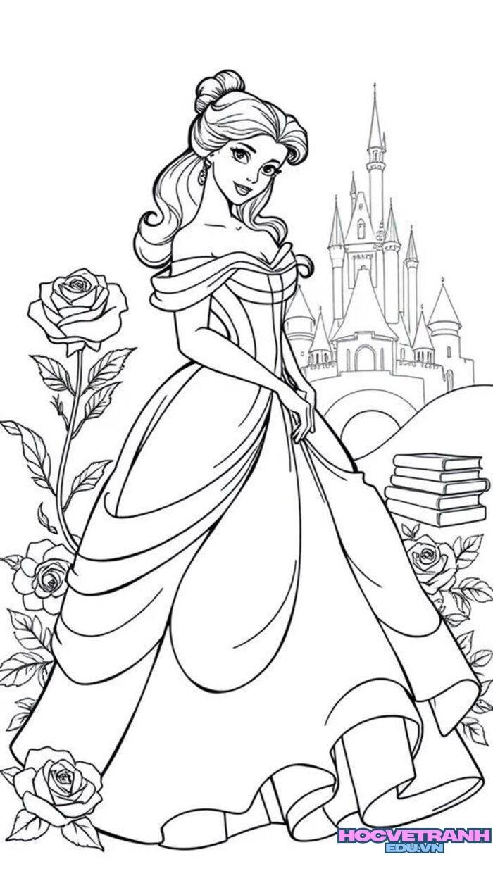 tranh tô màu váy dạ hội full hd