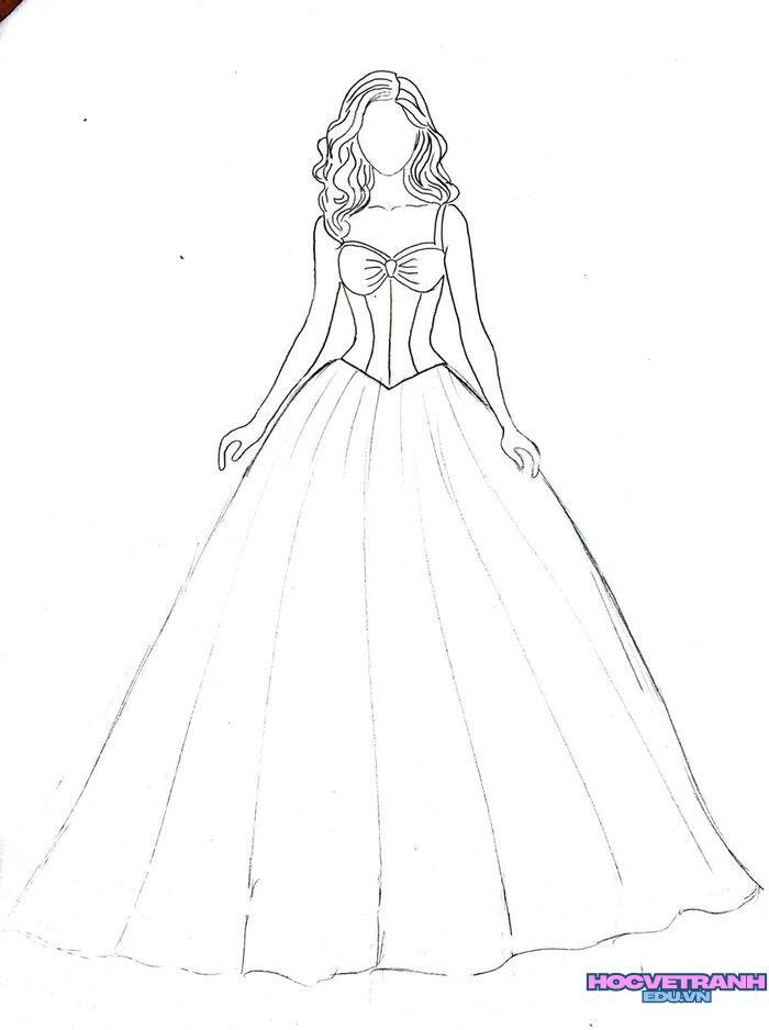tranh tô màu váy dạ hội full