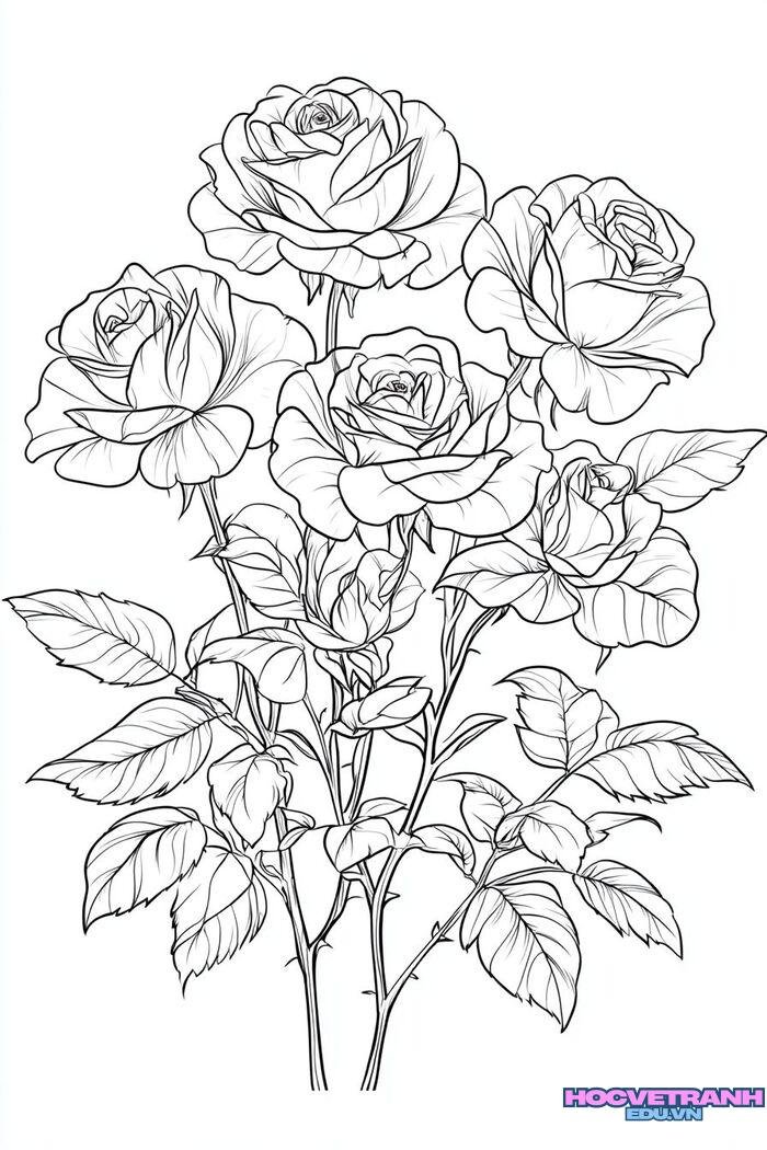 tranh tô màu vườn hoa 3d