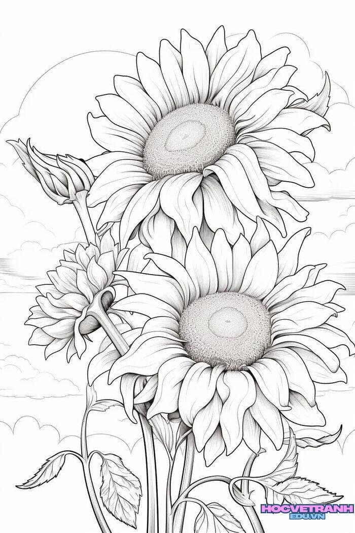 tranh tô màu vườn hoa 4d
