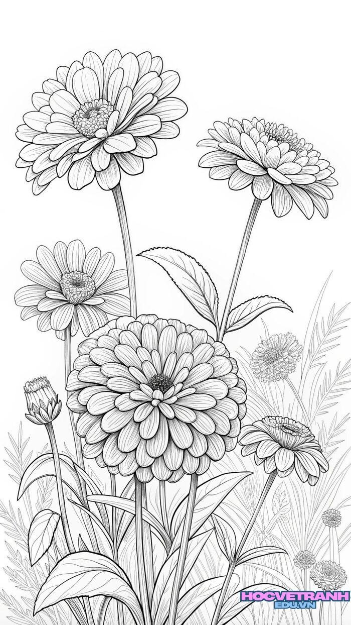 tranh tô màu vườn hoa 5d full