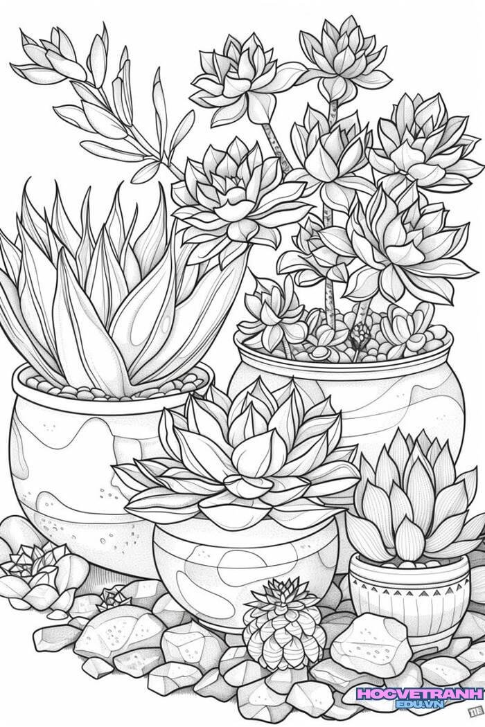 tranh tô màu vườn hoa 5k full