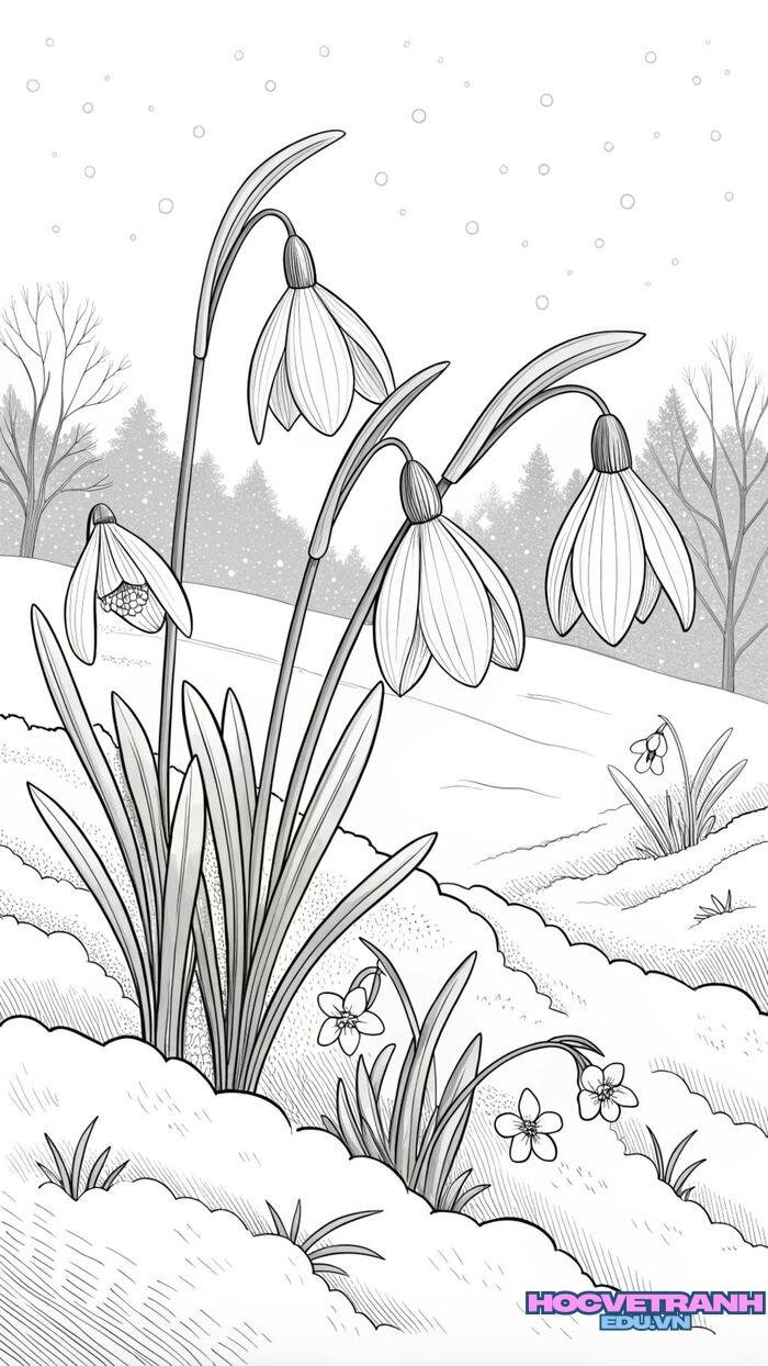 tranh tô màu vườn hoa đẹp 4k