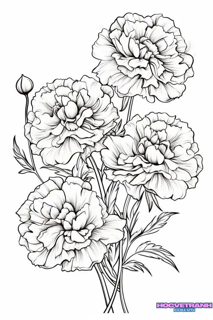 tranh tô màu vườn hoa đẹp hd full