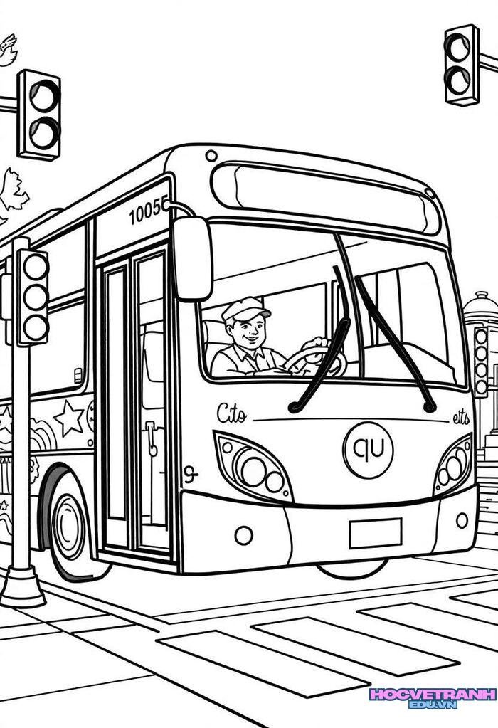 tranh tô màu xe buýt 5d