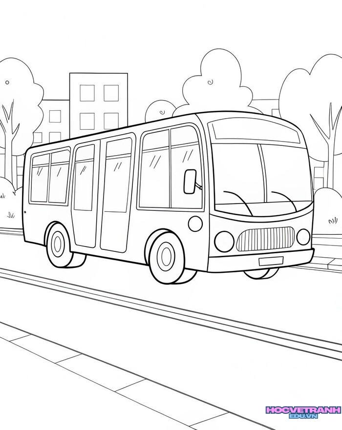 tranh tô màu xe buýt 5d full