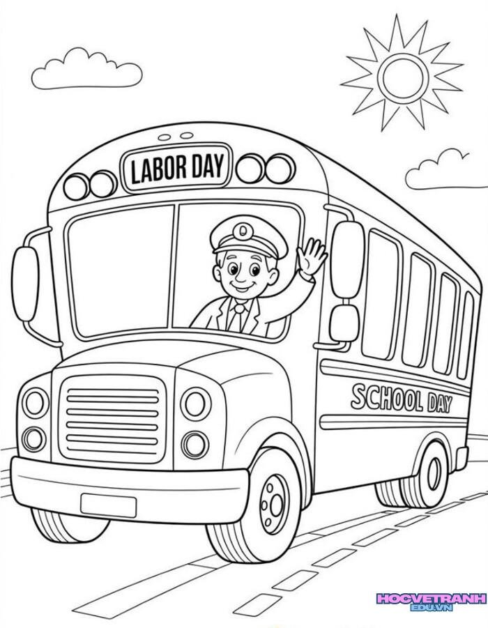 tranh tô màu xe buýt 5k