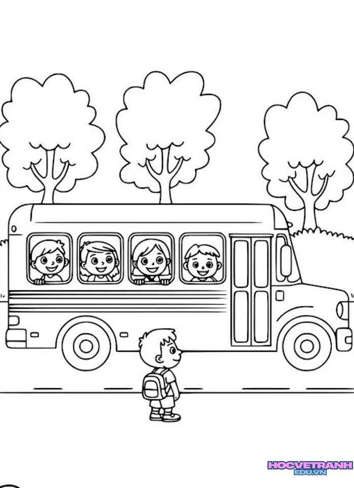 tranh tô màu xe buýt 5s
