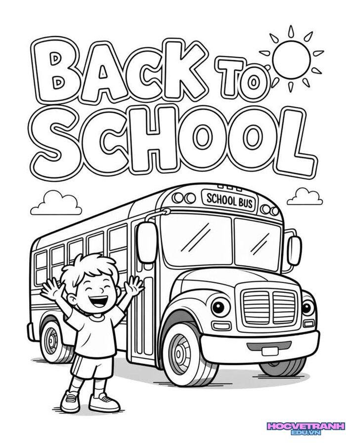 tranh tô màu xe buýt đẹp 4d